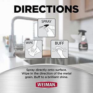 Weiman - Pulverizador y limpiador de acero inoxidable, 2, Paquete con 2, 24-Ounces