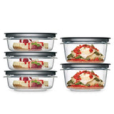 ▶ Rubbermaid  Meal Prep Premier - Juego de 10 recipientes para alimentos, color gris