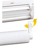 Dispensador de Toalla de Papel Empotrado | Envoltorio de plástico, y Aluminio con Estante para Especias | Blanco