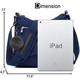 SUKRY Bolsa cruzada de nailon para mujer con bolsillo RFID antirrobo, bolsa de hombro impermeable y bolso de mano, Azul oscuro