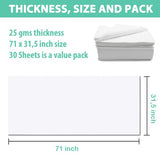 Sábanas desechables CAPRIER 30 piezas – Sábanas de mesa de masaje desechables, cubierta grande de cama de spa 100 PP+PE tela no tejida resistente al aceite, 80 x 180 cm