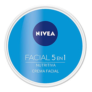 Nivea Crema Facial Hidratante 5 En 1 Nutritiva, 24 hora de Humectación, 200ml