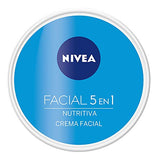 Nivea Crema Facial Hidratante 5 En 1 Nutritiva, 24 hora de Humectación, 200ml