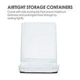 Recipientes grandes de almacenamiento de alimentos de 5.2 l / 176 onzas, 4 recipientes herméticos de plástico sin BPA para harina, azúcar, suministros para hornear, con 4 tazas medidoras y 24 etiquetas, color negro
