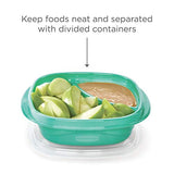 Rubbermaid 50 recipientes de almacenamiento de alimentos con tapas para almuerzo, preparación de comidas y sobras, aptos para lavaplatos, verde azulado Splash