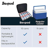 BevPod Bolsa ultra delgada y suave – a prueba de fugas y lados suaves – (correa de hombro y lámina de hielo incluida) – Mini mochila portátil sin hielo – para picnics, senderismo, camping, playa, viajes, parque, hombres y mujeres