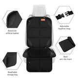 SMART ELF Protector de asiento de coche, [1 unidad] Protectores de asiento de coche grandes para asientos de niños con acolchado más grueso y bolsillos de malla antideslizantes para SUV, sedán, camión, asiento de coche de piel y tela