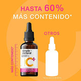 Serum Vitamina C 4 en 1 Rosa Mosqueta, Acido Hialuronico y Colageno Hidrolizado - Simple Mineral Hidratante Facial Aclarante de Piel con Vitamina C Serum Facial con efecto Aclarador de Piel quita manchas en la cara 60% más contenido (vs serums 30ml)