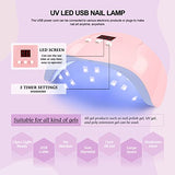 Kit Manicura Uñas Semipermanente 36W Lámpara LED/U-V 10 Colores Esmaltes Semipermanentes Base Coat Top Coat Kit Uñas de Gel Completo