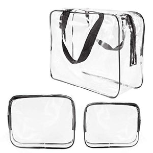 Bolso cosmético transparente de Almacenamiento del artículo de tocador del recorrido del aire de la bolsa de cosméticos, cubos resistentes al agua del embalaje con el cierre de cremallera y asas que llevan para los hombres del bebé de las mujere