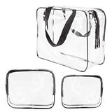 Bolso cosmético transparente de Almacenamiento del artículo de tocador del recorrido del aire de la bolsa de cosméticos, cubos resistentes al agua del embalaje con el cierre de cremallera y asas que llevan para los hombres del bebé de las mujere
