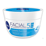 Nivea Crema Facial Hidratante 5 En 1 Nutritiva, 24 hora de Humectación, 200ml