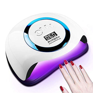 Lámpara de uñas para esmalte de gel, 168W 42 LED Secador de uñas profesional UV Lámpara de uñas LED con 4 ajustes de temporizador, Pantalla LCD, Herramientas profesionales de decoración de uñas con sensor automático, Función de temporizador de memoria y p