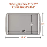 Utensilios antiadherentes para hornear, bandeja de galletas antiadherente, 11 x 17 pulgadas, color gris