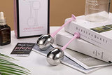 Herramientas para el cuidado facial de la piel para mujeres, cara y ojos, globos de belleza faciales de acero inoxidable para niñas y mujeres, rodillo de masaje de refrigeración con estuche de almacenamiento