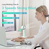 Ventilador de mano portátil, mini ventilador personal, recargable por USB, funciona con pilas, 3 velocidades ajustable, plegable, pequeño ventilador de escritorio con base para mujeres, hombres, hogar, oficina, maquillaje, viajes al aire libre(V