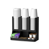 Organizador de 6 compartimentos para condimentos y tazas, Negro, 1