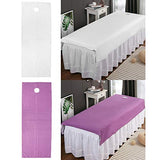 Sábana de masaje para spa, 2 uds, Reutilizables, impermeables, de algodón suave, resistentes al aceite, para salón de belleza, sábanas para mesa con orificio para la cama(#1)