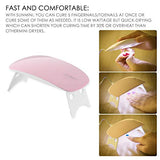 Lampara led uñas Secador de uñas de Botón Táctil Sensor Automático de infrarrojos Secador de Uñas 6W Lámpara LED UV Profesional Maquillaje Uñas con Temporizador con 2 temporizadores de 45s, 60s (Rosa)