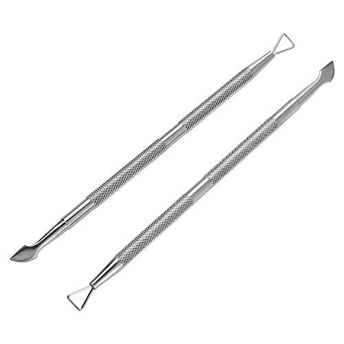 Removedor de Esmalte de Uñas,Profesional de Doble Cabeza de Acero Inoxidable Nail Cuticle Pusher Nail Polish Gel Scraper Peeler