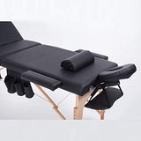 Camas de Masaje, Cama de masaje portátil tatuaje moxibustión fisioterapia cama Belleza Cama SPA Cama con estuche de transporte extra ancho Negro