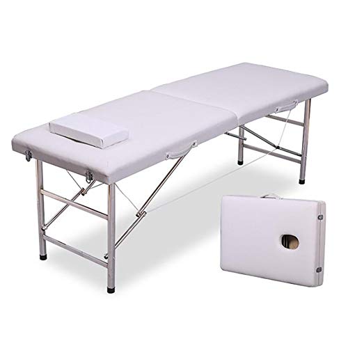 ZYF Camas de Masaje Profesionales Cama De Masaje, Cama De Belleza con Reposacabezas Barras Paralelas Plegable Cama Portátil para Tatuajes En El Hogar, 6 Colores (Color : C)