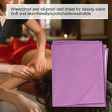 ▶ Sábanas y fundas  de Masaje para SPA, Funda Protectora para Camilla de Masaje, Juego de Sábanas de Microfibra para Camilla de Masaje, Reutilizables, Impermeables, de Algodón Suave,(Púrpura)