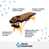 Cama para Masajes – Profesional – Plegable – SPA, Quiroprácticos, Tatuajes – Forrada en Vinil – Altura Personalizable – Multiusos – Segura y Cómoda – Estructura Firme