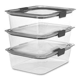 Rubbermaid Brilliance Contenedor de almacenamiento de alimentos, grande, 9.6 tazas, transparente, paquete de 3,