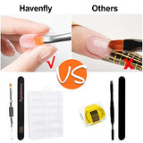 ▶ HavenJanny Kit Uñas de Gel, 4 Colores Gel de Extensión de Uñas, Glitter Polygel Nail Kit con Top Coat y Base Coat, 72 piezas de puntas de uñas, Regalos para Madre, Novia y Amiga (C)