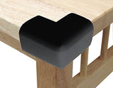 KidKusion 4 cojines de esquina de seguridad, paquete de 4 unidades, color negro, protector de esquina a prueba de niños, fabricado en Estados Unidos, seguridad infantil, parachoques de seguridad para muebles del hogar, protector de mesa a prueba de bebés,
