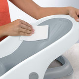 Summer Clean Rinse Baby Bather (gris) – Soporte de baño para uso en el mostrador, en el fregadero o en la bañera, tiene 3 posiciones reclinables y material suave de secado rápido – Uso desde el nacimiento hasta sentarse