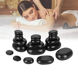 Hot SPA Black Basalt Oval Stone, 20Pcs / Set SPA Massage Stones, Ideal para Spas, Masajes, RelajacióN Corporal, Etc