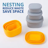 BLUE GINKGO Juego de recipientes de silicona para almacenamiento de alimentos, contenedores herméticos reutilizables con tapas, cajas de almuerzo y bento para adultos y niños, congelador, campamento, contenedor de aperitivos, almacenamiento de alimentos p