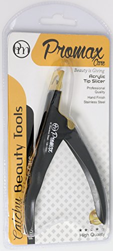 ProMax Acrylic Tip Cutters -Ergonomic Style False Nail Tip Clipper Cutters Trimmers Nail Tips Slicers Manicure & Pedicure Nail Art Tools Stainless Steel (Black & Gold Colour)-130-10001