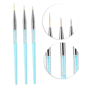 Nail Art Painting Pen, Nail Art Dotting Liner Brush Nail Liner Brush Herramientas De Dibujo,Herramienta Uñas De Organic For Maquillaje Principiante(Azul)