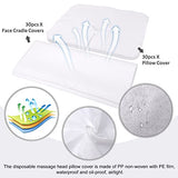 Juego de 60 sábanas de mesa de masaje, gruesas, suaves, desechables, fundas de almohada para reposacabezas de masaje para mesas de masaje, spa, sala de estar, cama (blanco)