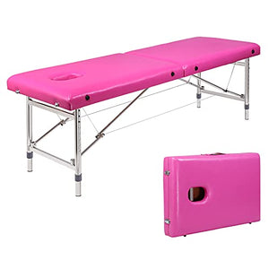 Mesa de Masaje Cama de Masaje Plegable Portátil Profesional (180x60cm) Cama de SPA Portátil Marco de Acero Inoxidable, 10 Colores