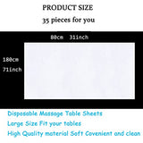 Sábanas Desechables, 35 Sábanas De Masaje Desechables, Colcha De Masaje a Prueba De Agua y Aceite,Cubierta De Cama Respirable Sin Tejer Para el Salón De Belleza Spa Tattoo Pestañas 31 "x 71" Blanco