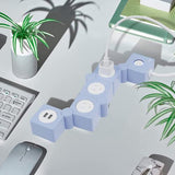 iJoy Regleta de alimentación flexible, 3 salidas de CA y 2 puertos de carga USB con cable de extensión de 5 pies, extensor de salida protector de sobretensiones decorativo para oficina en casa, recámara, habitación y más (azul claro)