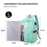 Luminoso Mochila Mochilas Tipo Casual Bolsas Escolares Niña Bolsa de Viaje Bolsos de Mujer Adolescente Backpack School Bag Outdoor Viaje Infantiles Daypack Poliéster Verde
