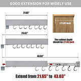 Estantería ajustable para ollas y sartenes, organizador de utilidad, gabinete de cocina, 7 ganchos para colgar, organización y almacenamiento de despensa, color gris