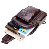 Mochila de cuero para hombre y mujer, bandolera de hombro, para día al aire libre, viajes, deportes, camping, senderismo, táctica, Viajar, Negro, Mochilas Daypack