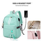 Luminoso Mochila Mochilas Tipo Casual Bolsas Escolares Niña Bolsa de Viaje Bolsos de Mujer Adolescente Backpack School Bag Outdoor Viaje Infantiles Daypack Poliéster Verde