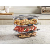 Rubbermaid Brilliance Contenedor de almacenamiento de alimentos, grande, 9.6 tazas, transparente, paquete de 3,