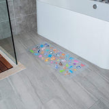 BEEHOMEE Alfombrillas de baño para niños – Tapete grande antideslizante de dibujos animados para tina de baño para bebés y niños pequeños, tapetes de ducha antideslizantes para piso de 35 x 16 pulgadas, lavable a máquina, tamaño XL (zoológico)