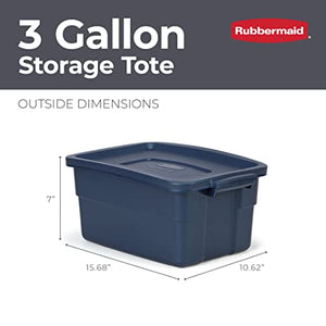 Rubbermaid Roughneck - Bolsas de almacenamiento de 3 galones, contenedores apilables duraderos, ideales para artículos fuera de temporada, pequeñas necesidades de almacenamiento y más, paquete de 6