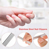 ▶ Lima de Uñas Acero Inoxidable Punta de Dedo de Metal Cutícula Alicate Cortador de Uñas Alicates Tijeras Herramienta de Manicura Para Manicura Pedicura 5 Piezas