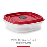Rubbermaid 16 recipientes de almacenamiento de alimentos con tapas y rejillas de ventilación de vapor, aptos para microondas y lavaplatos, color rojo