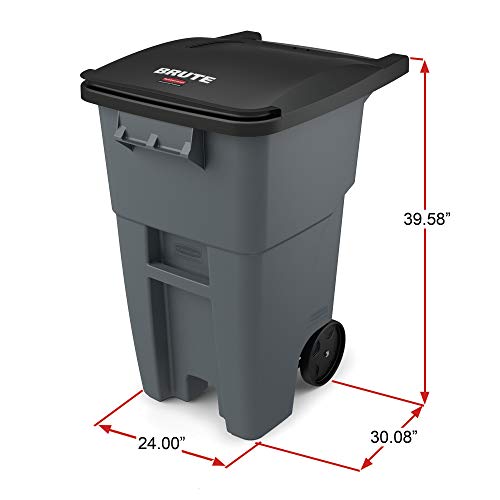 Rubbermaid Commercial Products BRUTE Rollout Waste/Utility Container, 50-gallon, Yellow